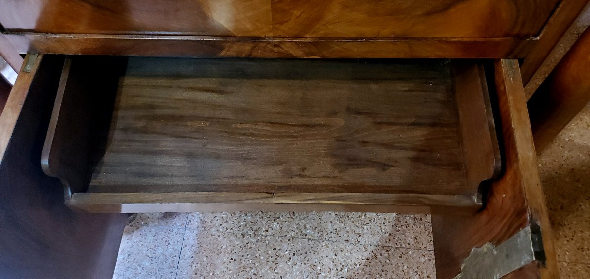 Antico Secretaire epoca primo Impero (1804 -1814) in legno di Noce con serratura tipo cassafort-photo-3