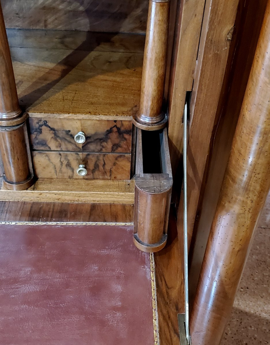 Antico Secretaire epoca primo Impero (1804 -1814) in legno di Noce con serratura tipo cassafort-photo-4