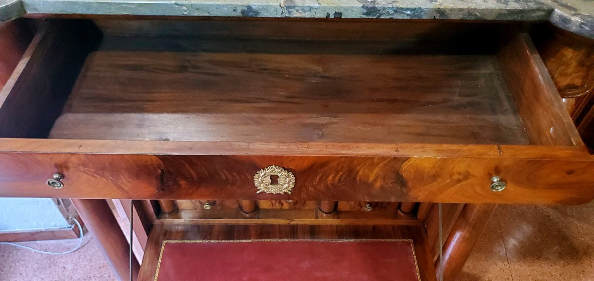 Antico Secretaire epoca primo Impero (1804 -1814) in legno di Noce con serratura tipo cassafort-photo-7
