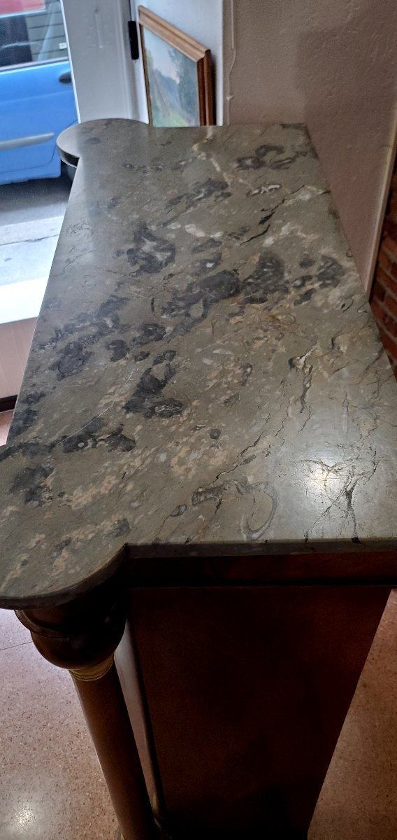 Antico Secretaire epoca primo Impero (1804 -1814) in legno di Noce con serratura tipo cassafort-photo-8