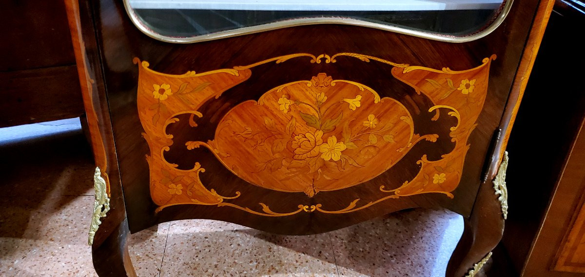 Antico mobile a Vetrina Napoleone III manifattura Francese  in legno di palissandro legno rosa -photo-2