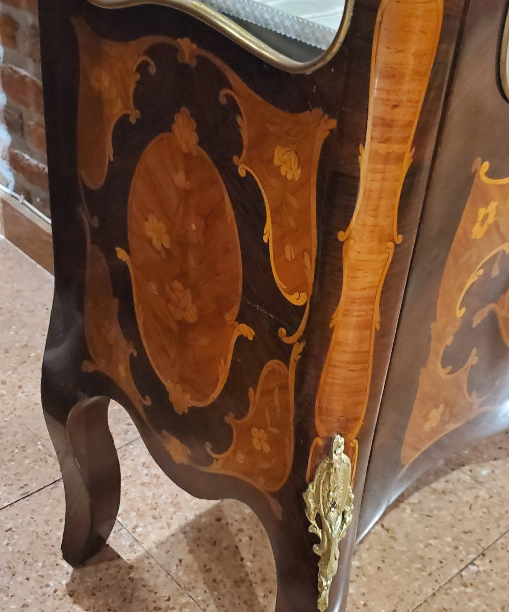Antico mobile a Vetrina Napoleone III manifattura Francese  in legno di palissandro legno rosa -photo-3
