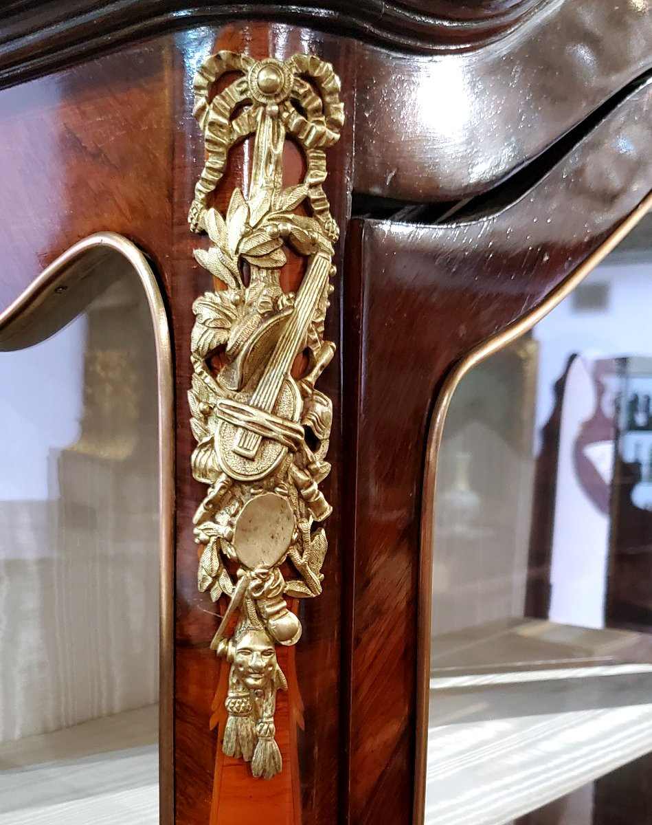 Antico mobile a Vetrina Napoleone III manifattura Francese  in legno di palissandro legno rosa -photo-4