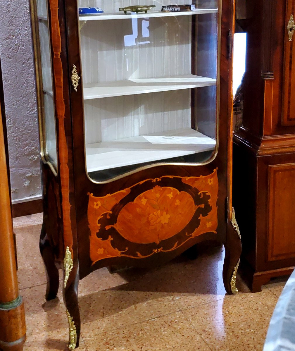 Antico mobile a Vetrina Napoleone III manifattura Francese  in legno di palissandro legno rosa -photo-1
