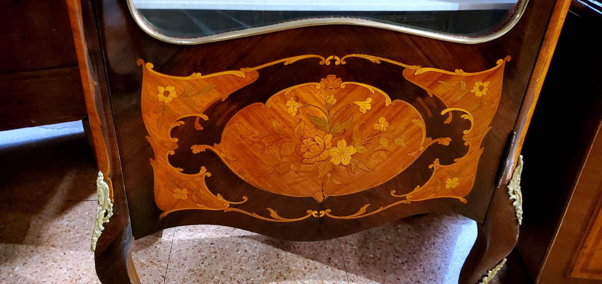 Antico mobile a Vetrina Napoleone III manifattura Francese  in legno di palissandro legno rosa -photo-2