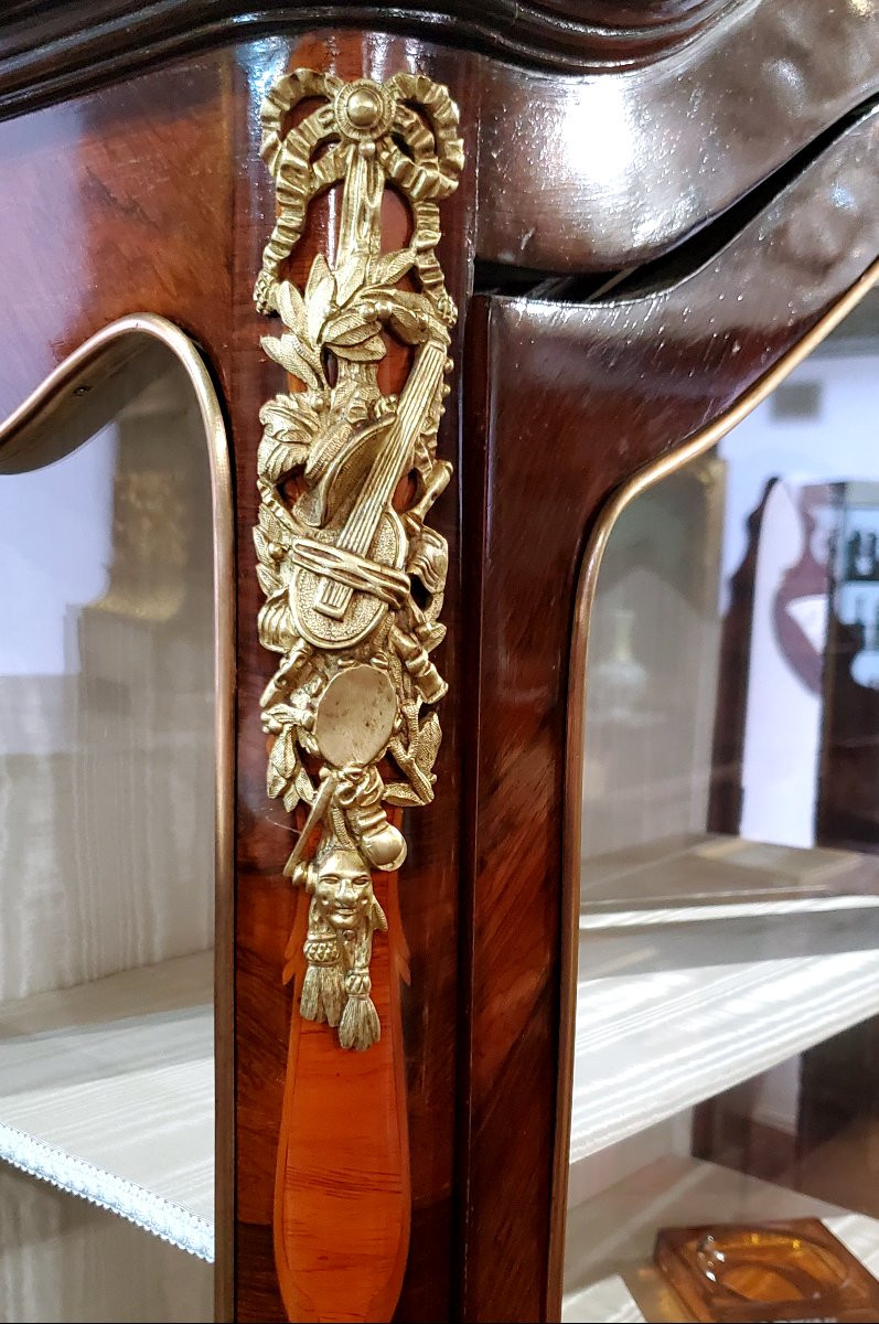 Antico mobile a Vetrina Napoleone III manifattura Francese  in legno di palissandro legno rosa -photo-3