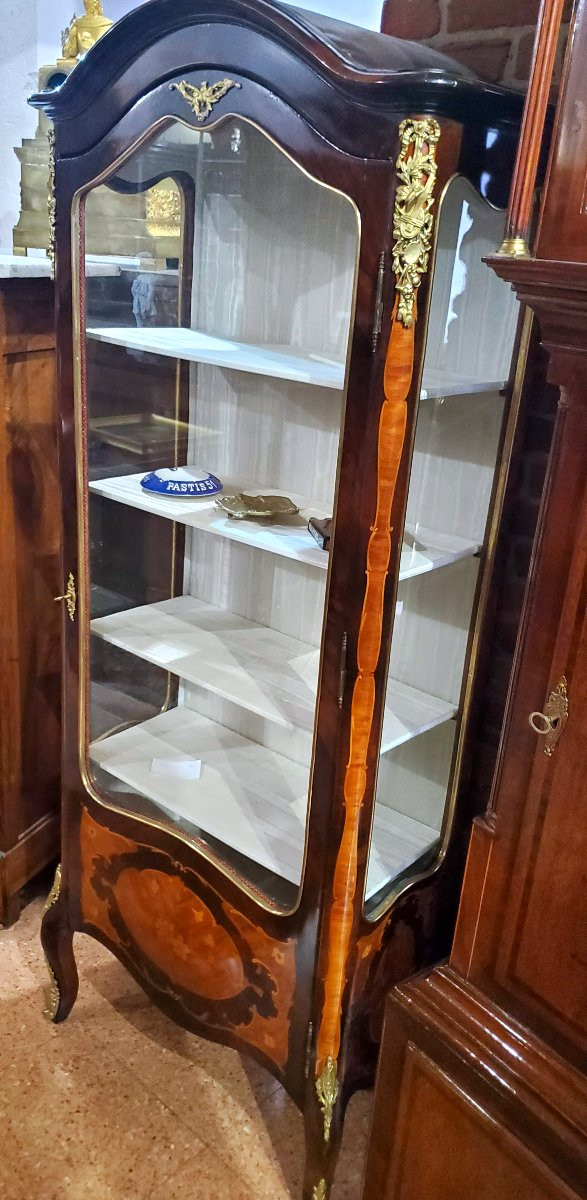 Antico mobile a Vetrina Napoleone III manifattura Francese  in legno di palissandro legno rosa -photo-5
