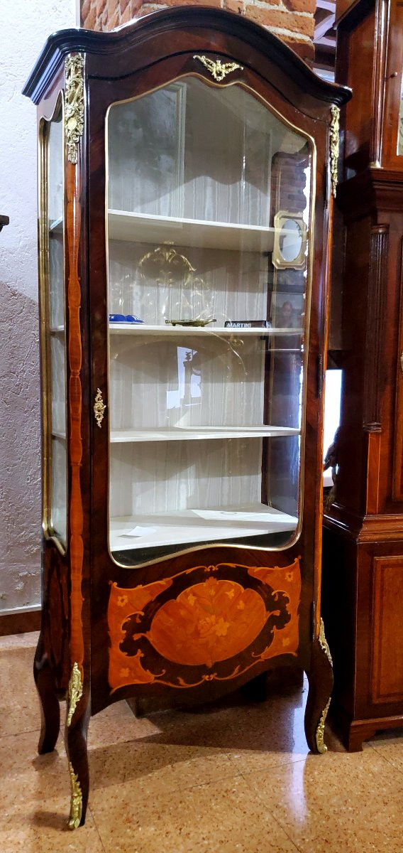 Antico mobile a Vetrina Napoleone III manifattura Francese  in legno di palissandro legno rosa -photo-6