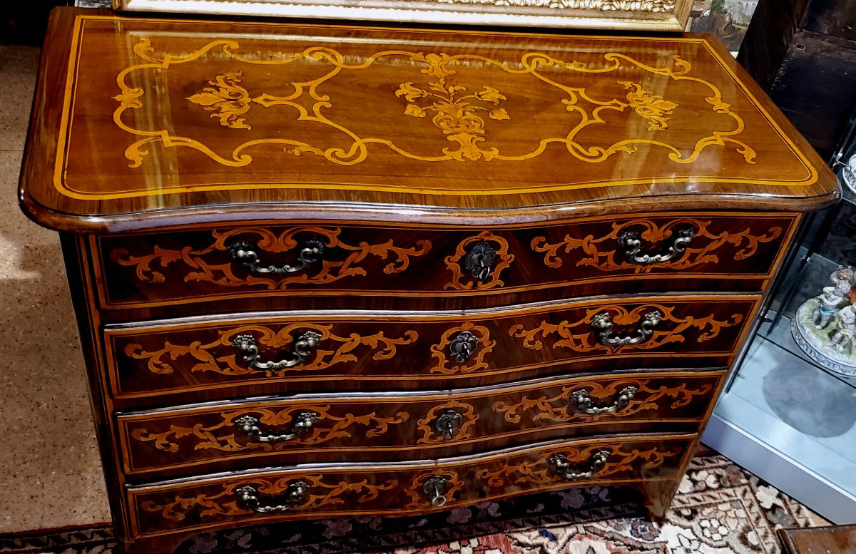 Antico Cassettone Barocco epoca 1750 manifattura Italiana (Piemonte) in legno di noce -photo-1