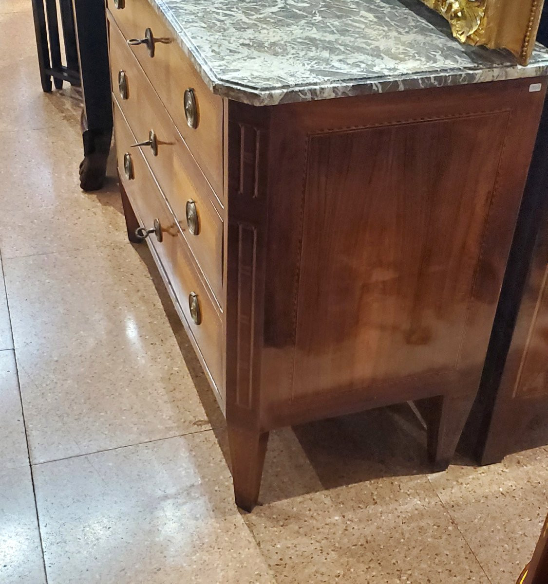 Antico Cassettone epoca Luigi XVI (1774-1792) in legno di noce-photo-2