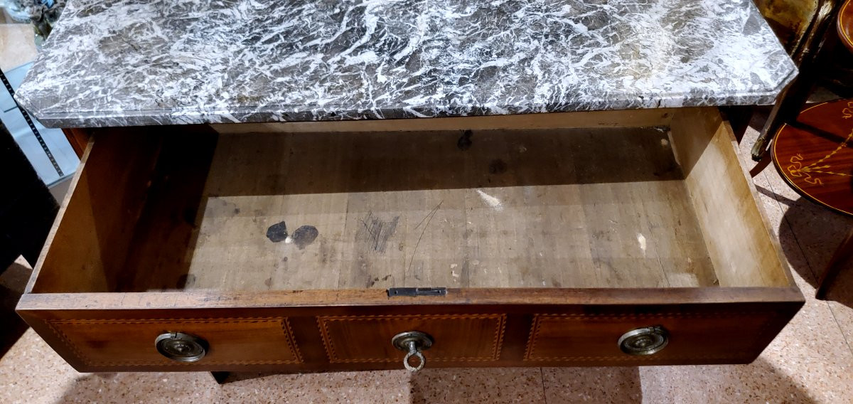 Antico Cassettone epoca Luigi XVI (1774-1792) in legno di noce-photo-7