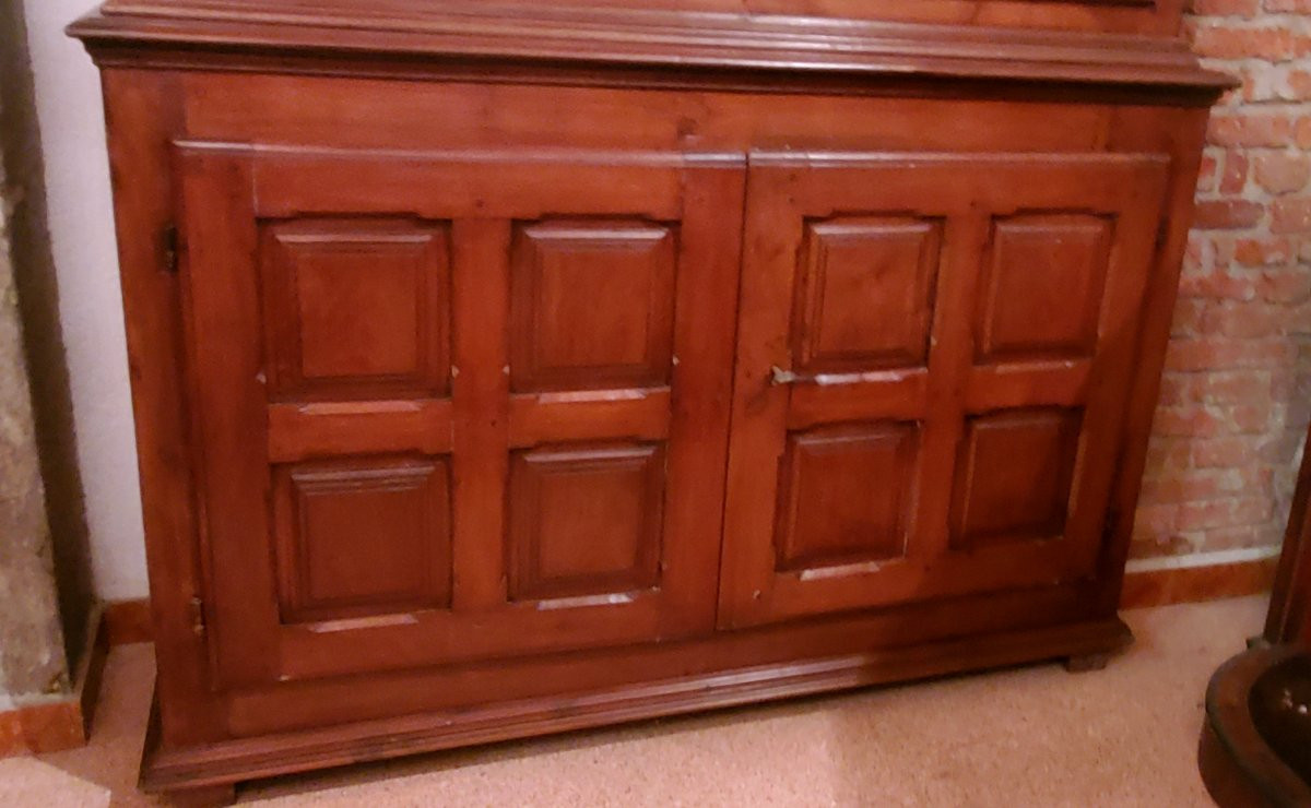  credenza Doppio corpo in legno di noce epoca fine 1700 ,manifattura Italiana area Piemontese -photo-3