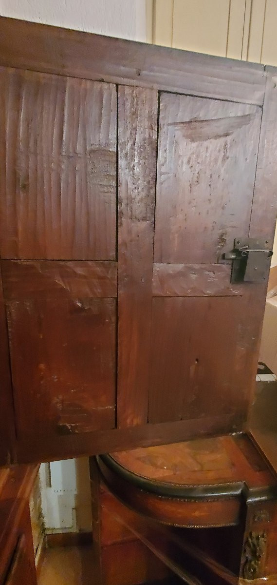  credenza Doppio corpo in legno di noce epoca fine 1700 ,manifattura Italiana area Piemontese -photo-3