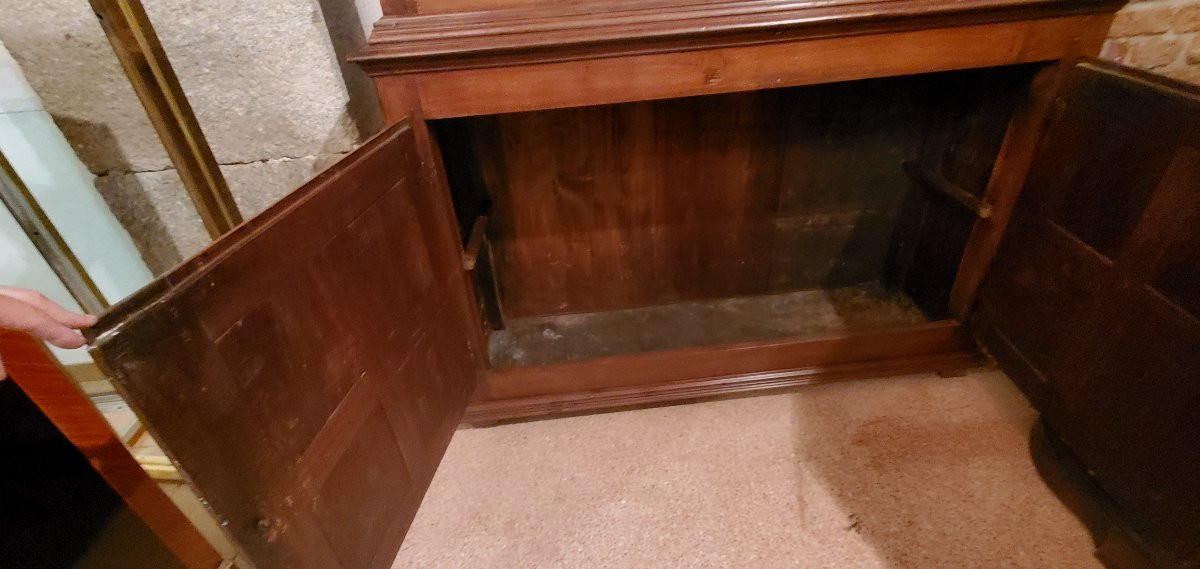 credenza Doppio corpo in legno di noce epoca fine 1700 ,manifattura Italiana area Piemontese -photo-5