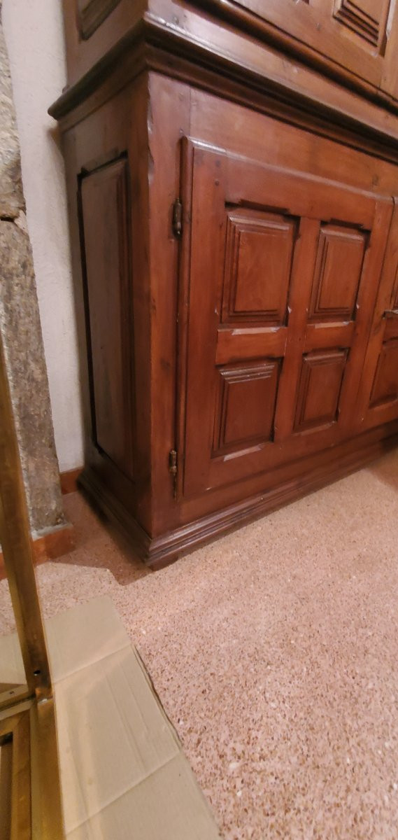  credenza Doppio corpo in legno di noce epoca fine 1700 ,manifattura Italiana area Piemontese -photo-6