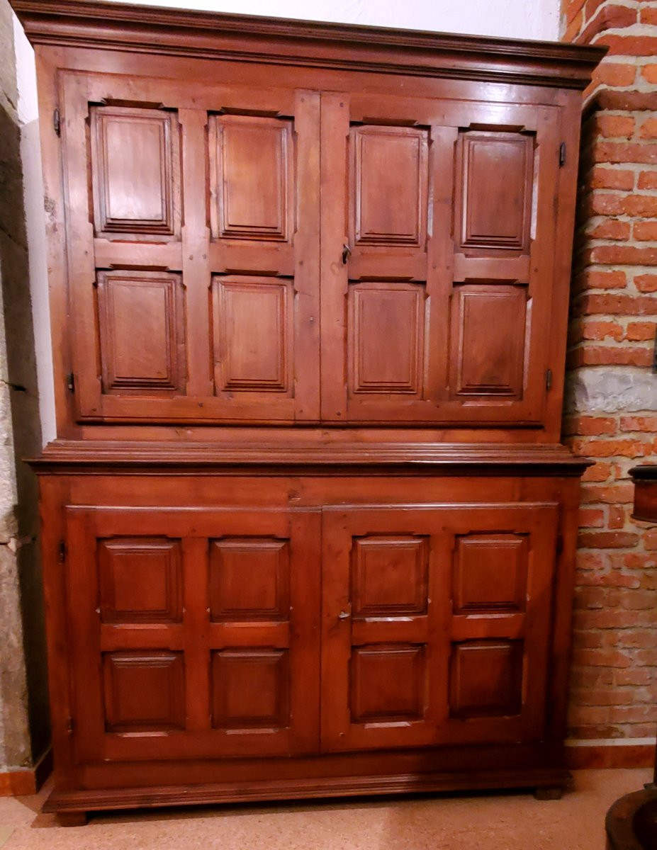  credenza Doppio corpo in legno di noce epoca fine 1700 ,manifattura Italiana area Piemontese -photo-7