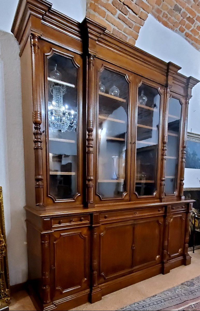 Antica Libreria stile Luigi Filippo epoca seconda metà 1800 manifattura Francese -photo-2