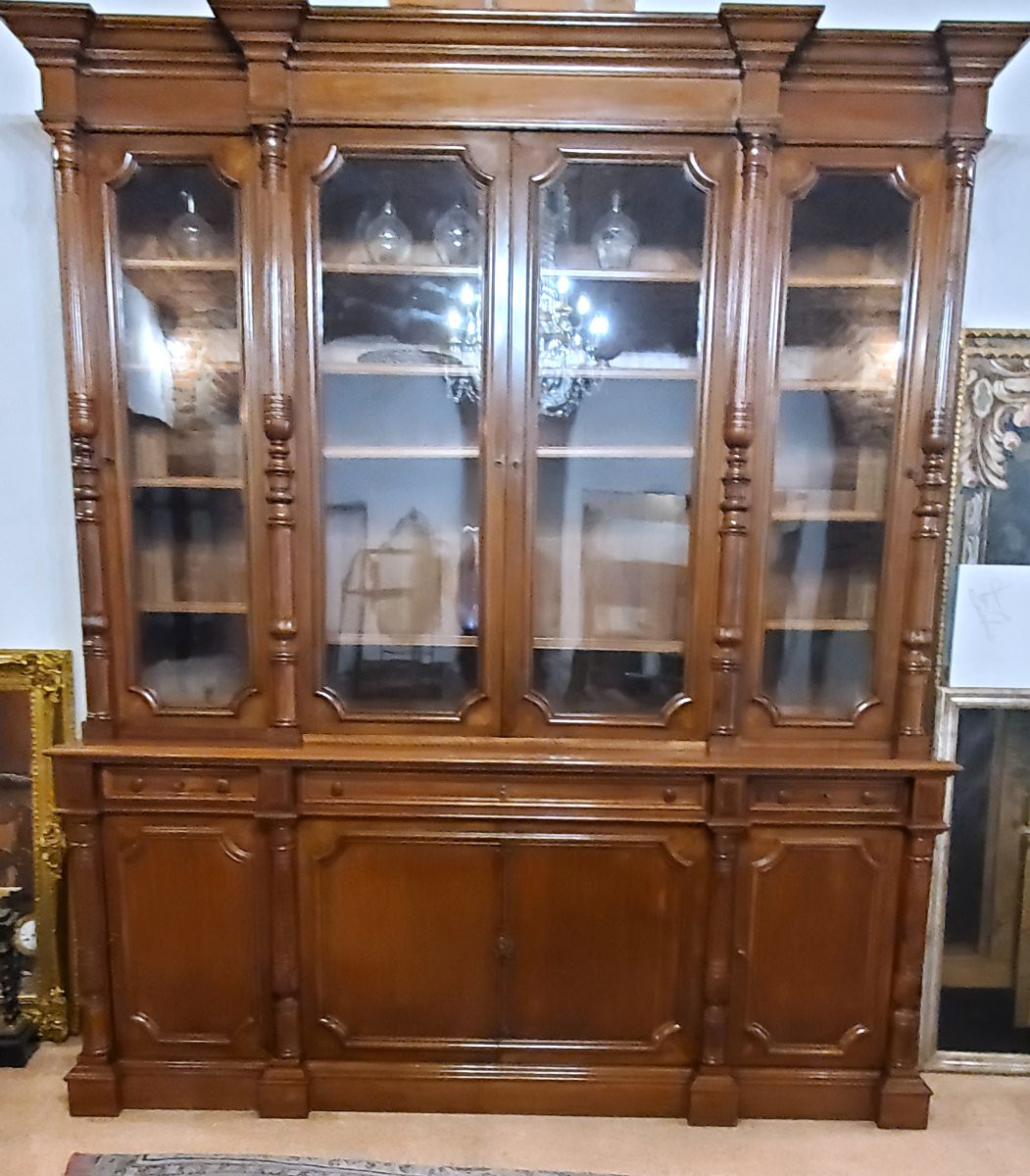 Antica Libreria stile Luigi Filippo epoca seconda metà 1800 manifattura Francese -photo-1