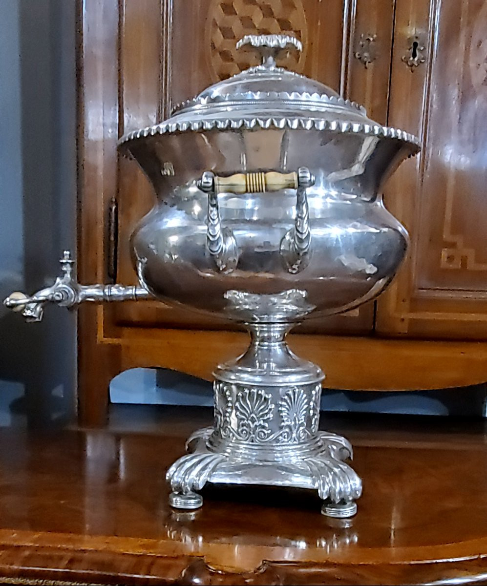 Antico Samovar manifatrtura Inglese epoca 1840(circa) in sheffield (placcato argento)-photo-3