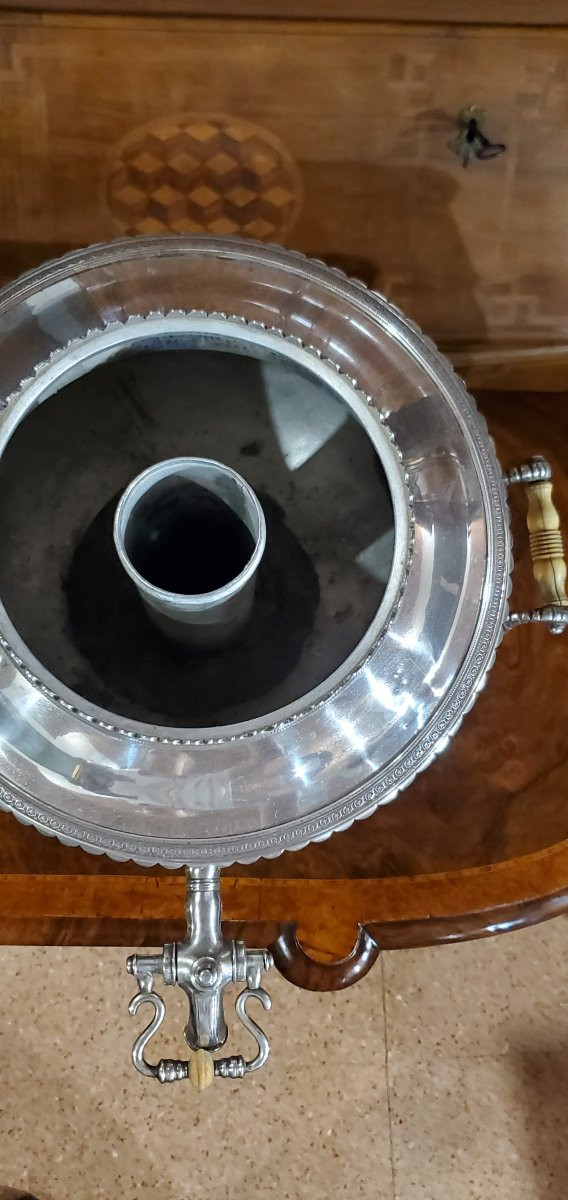 Antico Samovar manifatrtura Inglese epoca 1840(circa) in sheffield (placcato argento)-photo-6