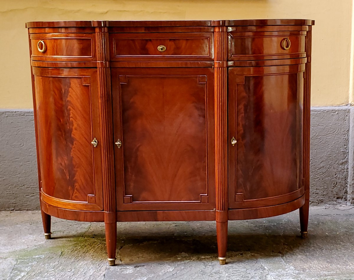 Credenza Luigi Filippo in legno di mogano epoca 1860 -photo-1