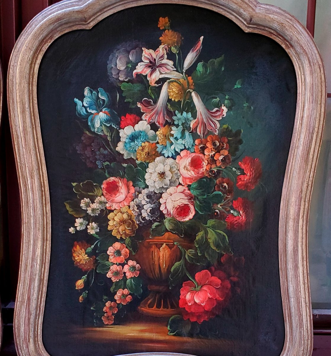2 Dipinti raffiguranti nature morte dipinte ad olio  su tela , soggetto floreale -photo-1