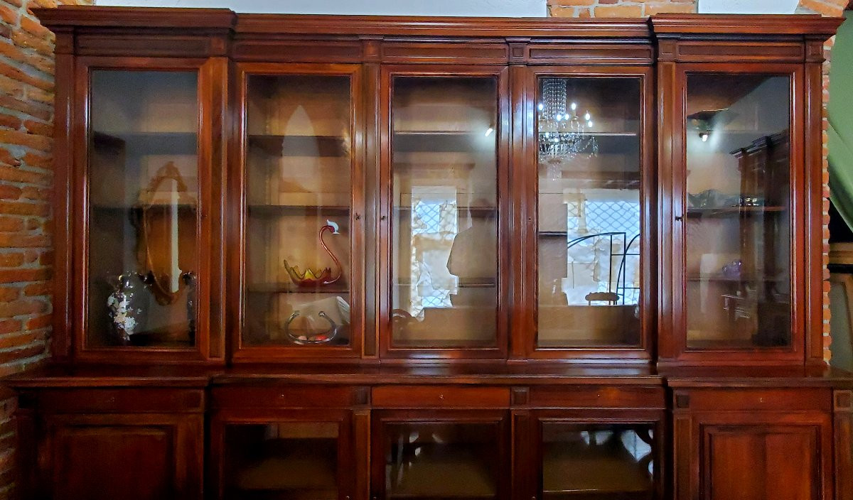 Antica libreria epoca Luigi Filippo ,questo mobile presenta timbro del costruttore : GROHE -photo-3