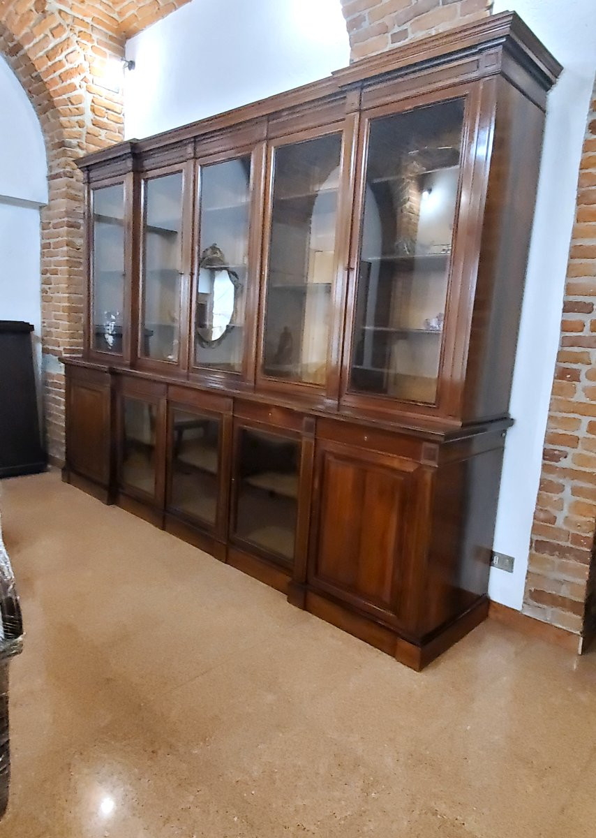 Antica libreria epoca Luigi Filippo ,questo mobile presenta timbro del costruttore : GROHE -photo-4