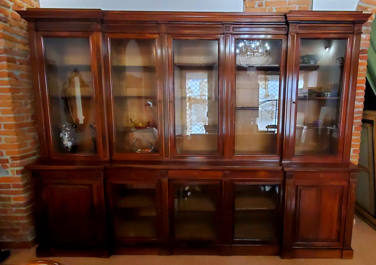 Antica libreria epoca Luigi Filippo ,questo mobile presenta timbro del costruttore : GROHE -photo-1