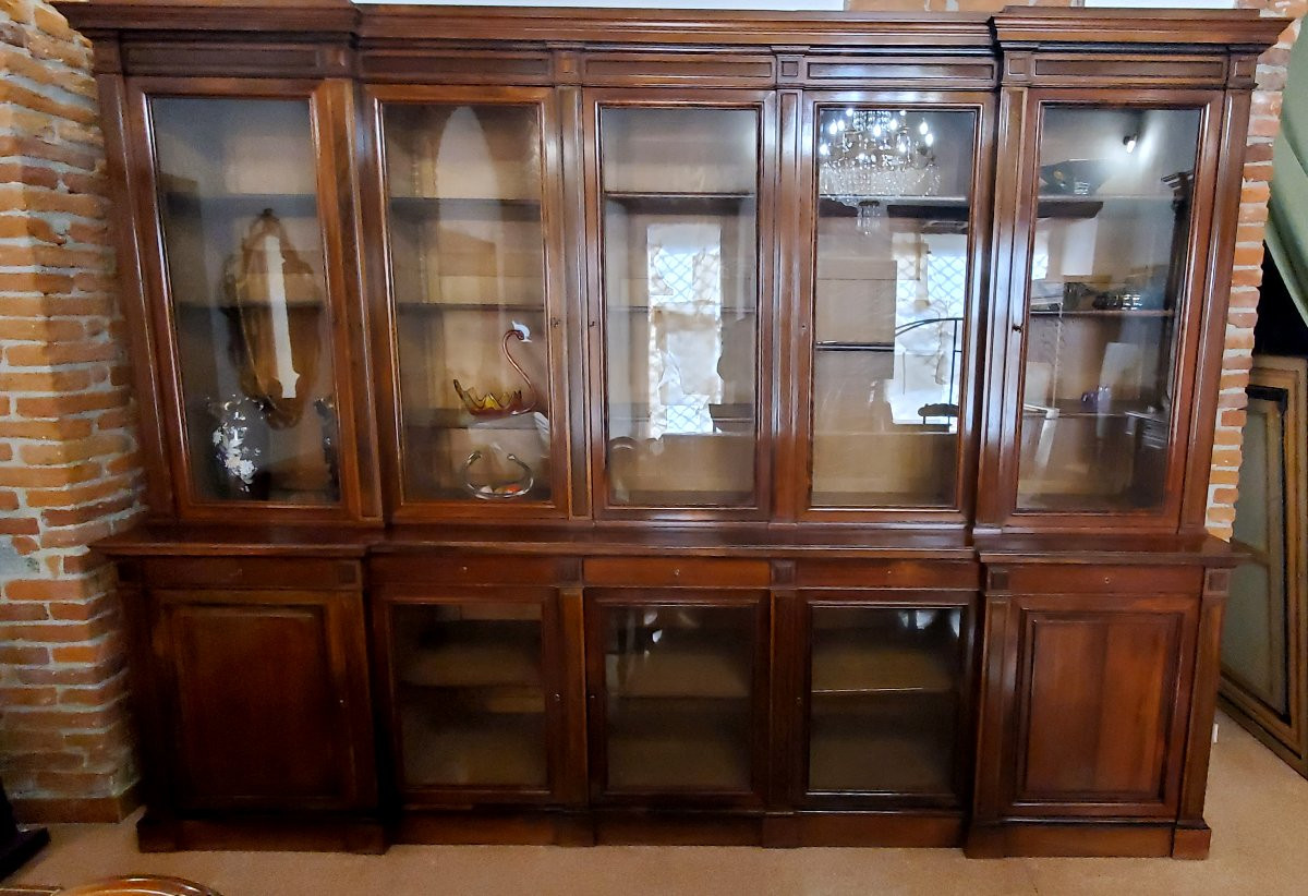 Antica libreria epoca Luigi Filippo ,questo mobile presenta timbro del costruttore : GROHE -photo-2
