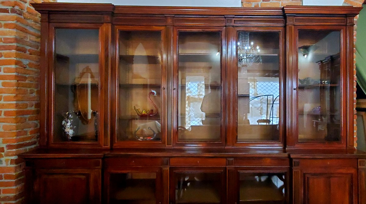 Antica libreria epoca Luigi Filippo ,questo mobile presenta timbro del costruttore : GROHE -photo-3