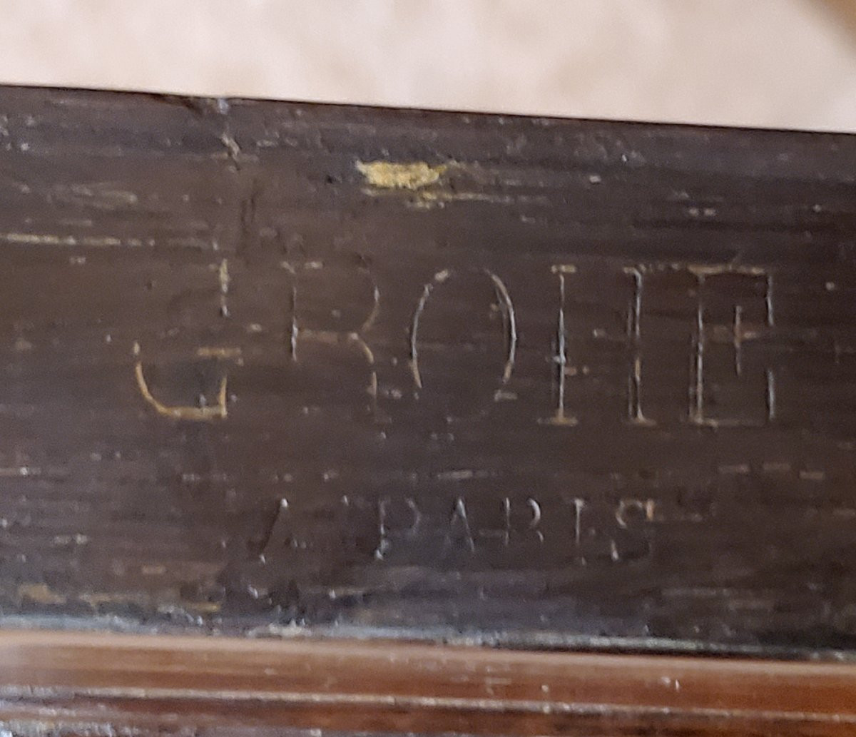 Antica libreria epoca Luigi Filippo ,questo mobile presenta timbro del costruttore : GROHE -photo-4