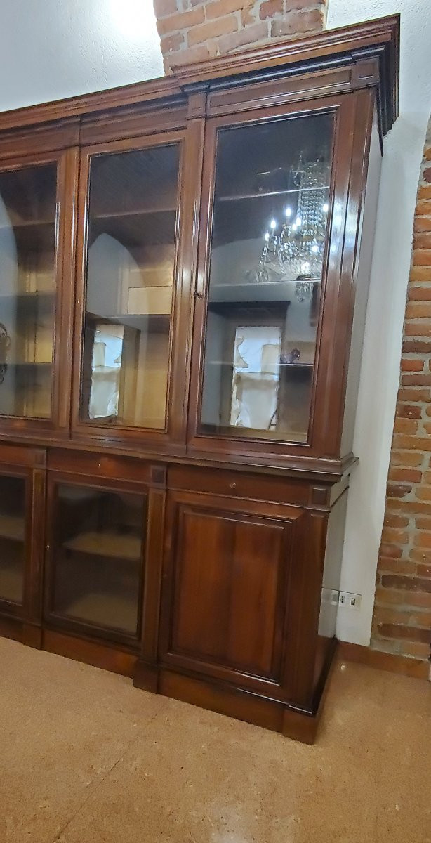 Antica libreria epoca Luigi Filippo ,questo mobile presenta timbro del costruttore : GROHE -photo-6