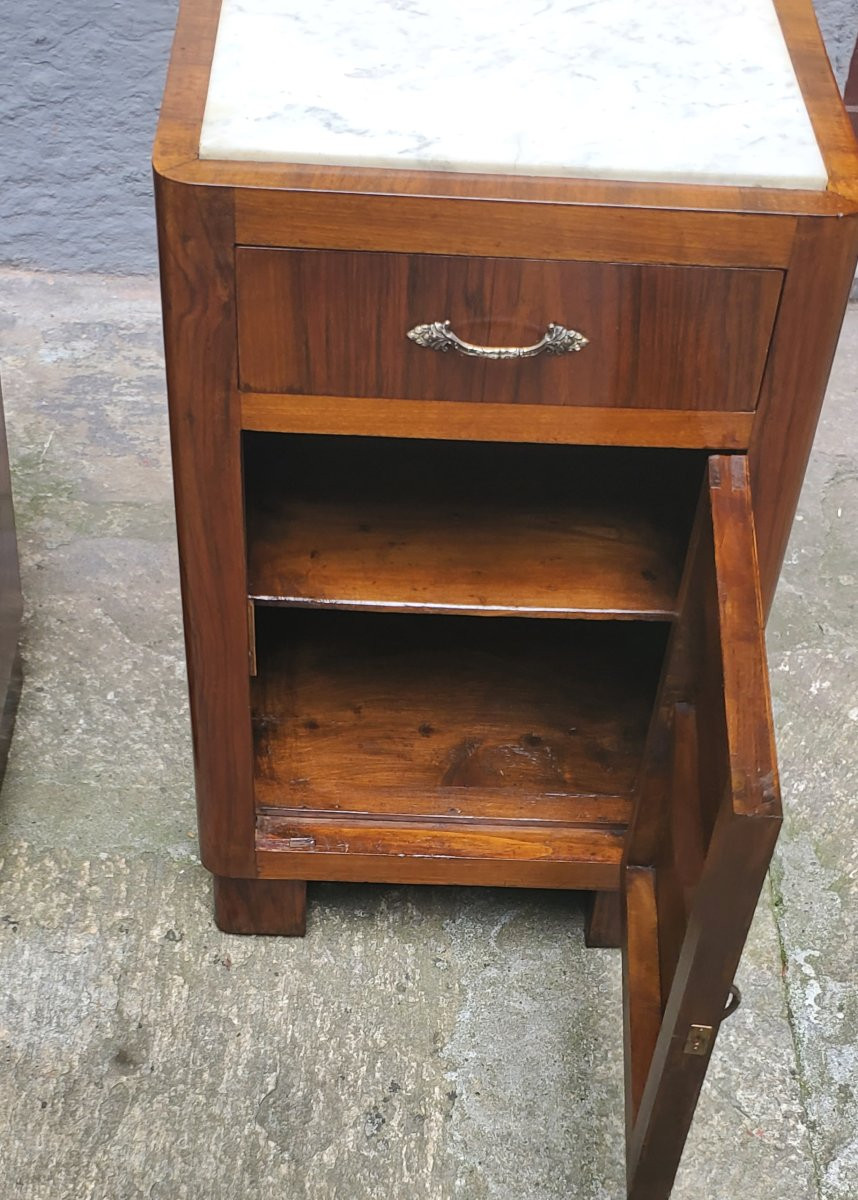 2 Comodini Art Deco in legno di noce ,di manifattutra Italiana -photo-5