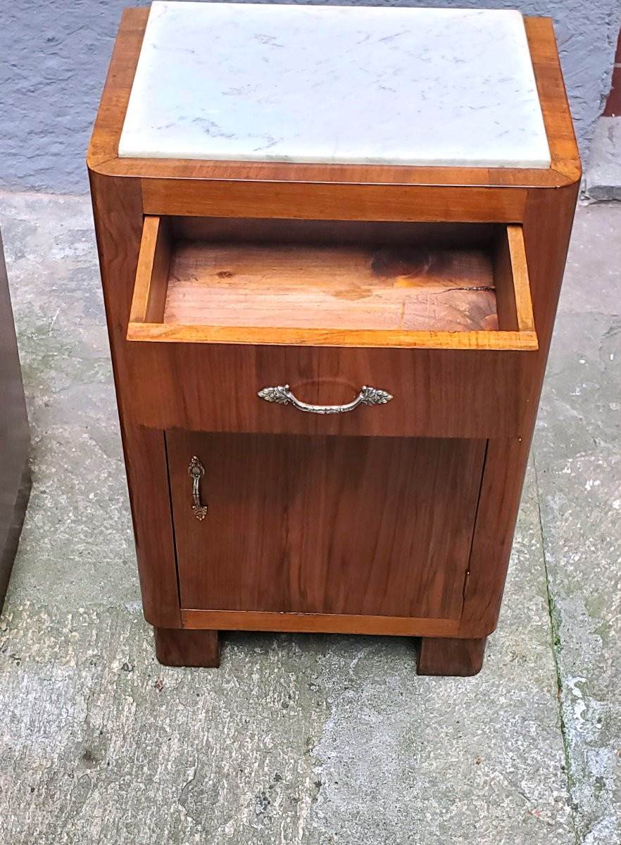 2 Comodini Art Deco in legno di noce ,di manifattutra Italiana -photo-6