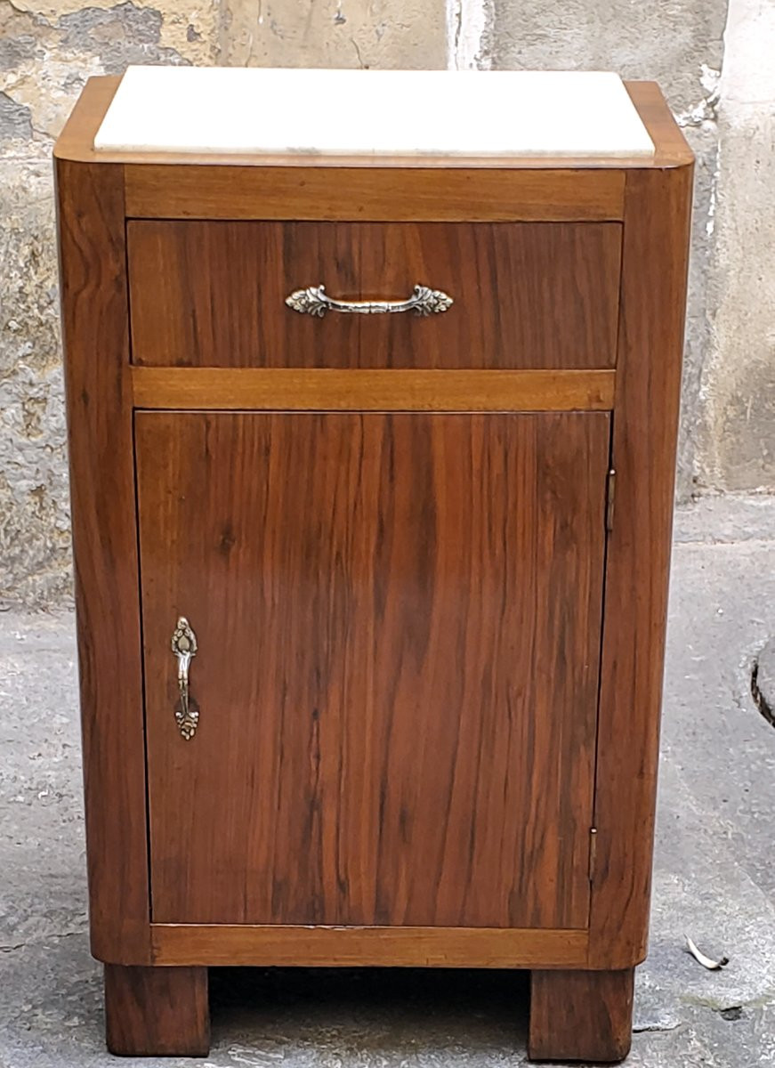2 Comodini Art Deco in legno di noce ,di manifattutra Italiana -photo-8