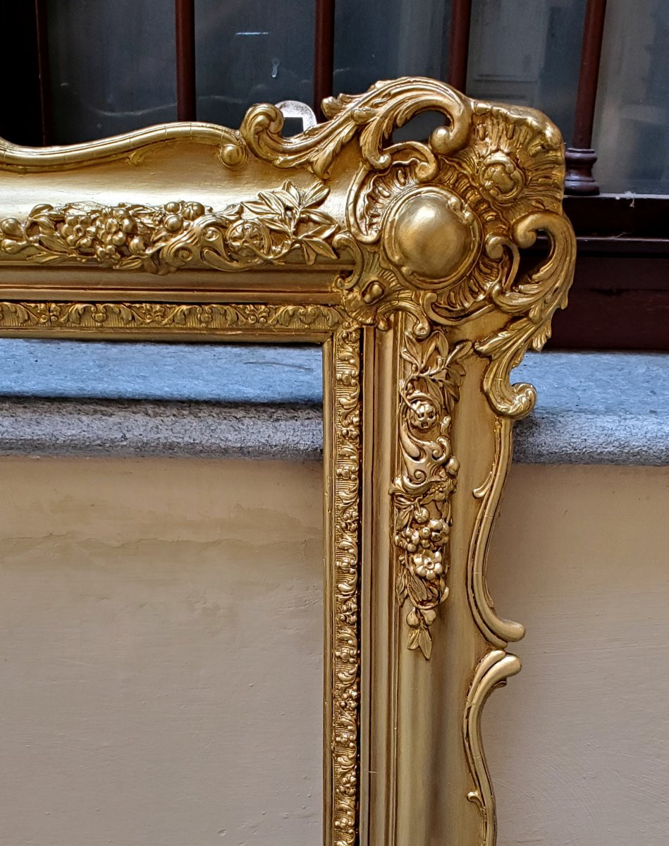 Antica cornice in legno dorata epoca Luigi Filippo ( 1860 circa) ,manifattura Francese -photo-2