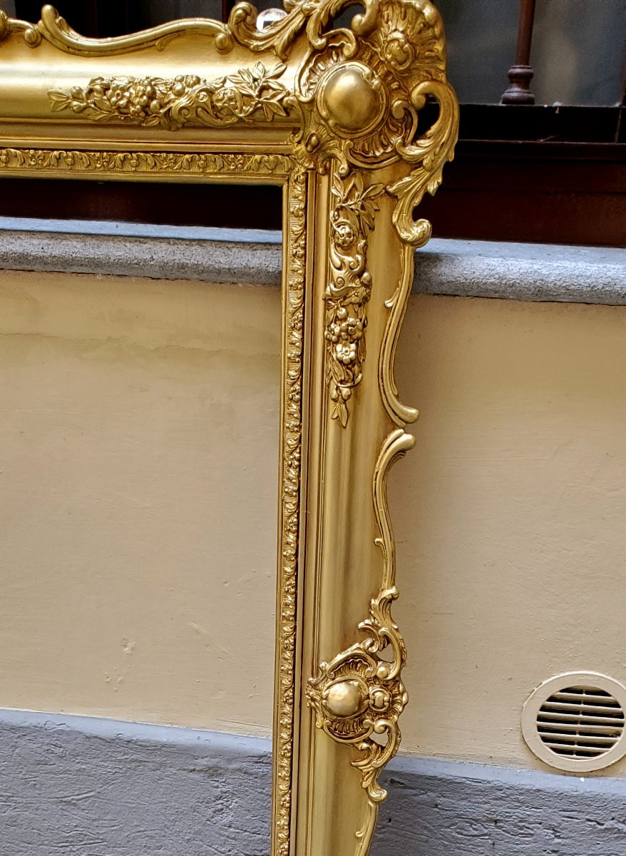 Antica cornice in legno dorata epoca Luigi Filippo ( 1860 circa) ,manifattura Francese -photo-3