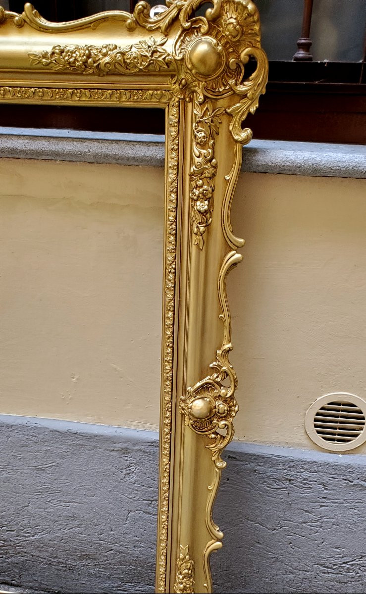 Antica cornice in legno dorata epoca Luigi Filippo ( 1860 circa) ,manifattura Francese -photo-1