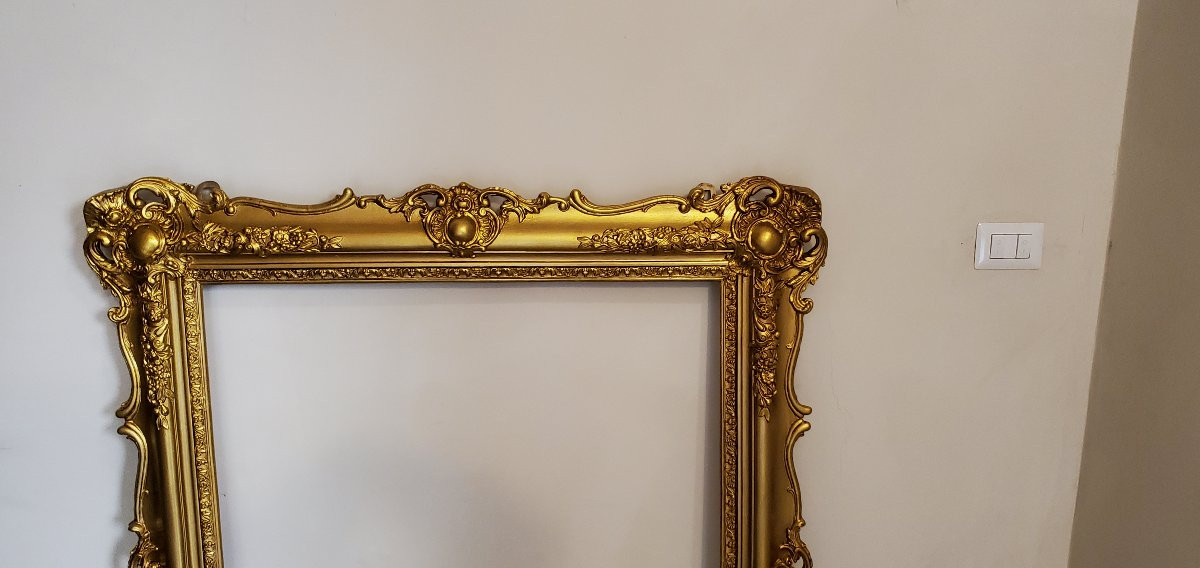 Antica cornice in legno dorata epoca Luigi Filippo ( 1860 circa) ,manifattura Francese -photo-3