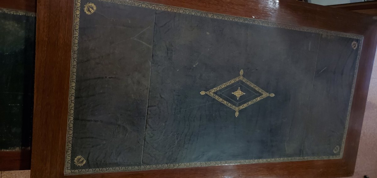 Antica scrivania Impero manifattura Francese ,in legno di mogano , interni in rovere -photo-5