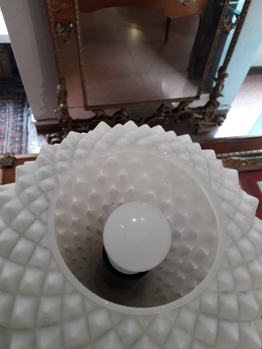 2 Applique Art Deco in vetro e legno , a forma di torciera .-photo-4