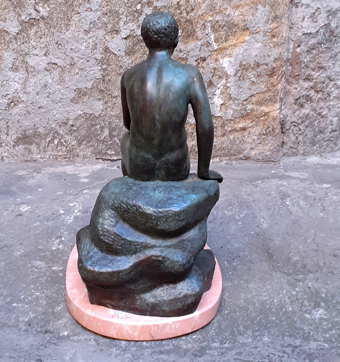 Scultura in bronzo raffigurante Mercurio seduto (messaggero degli dei, figlio di Giove) -photo-2