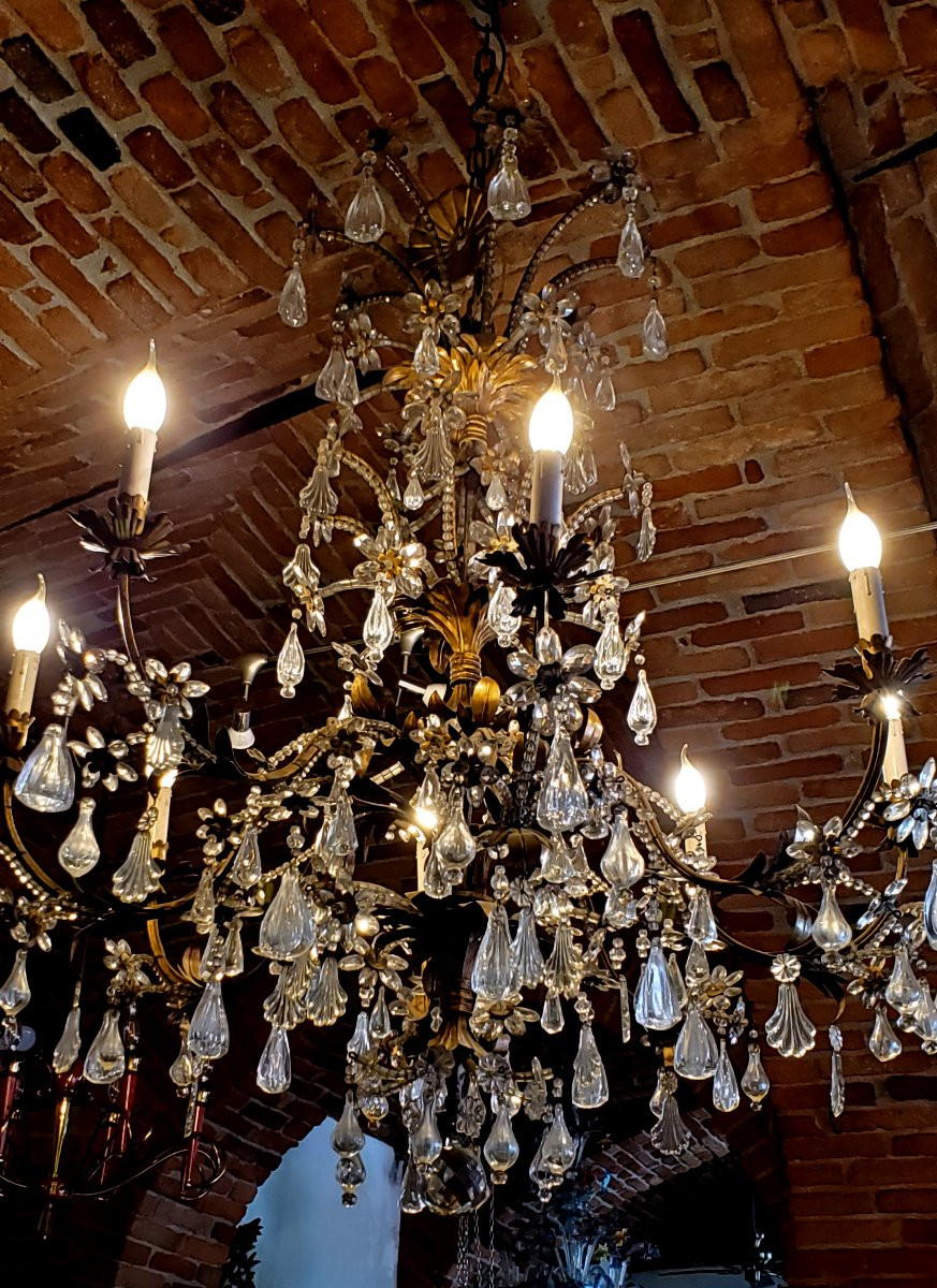  Antico Lampadario di manifattura Italiana seconda metà 1800 -photo-6