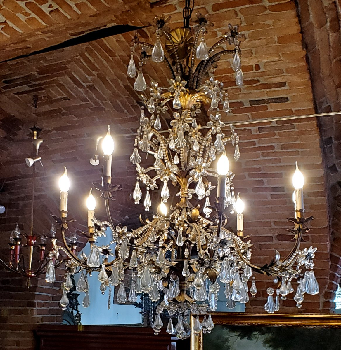  Antico Lampadario di manifattura Italiana seconda metà 1800 -photo-7