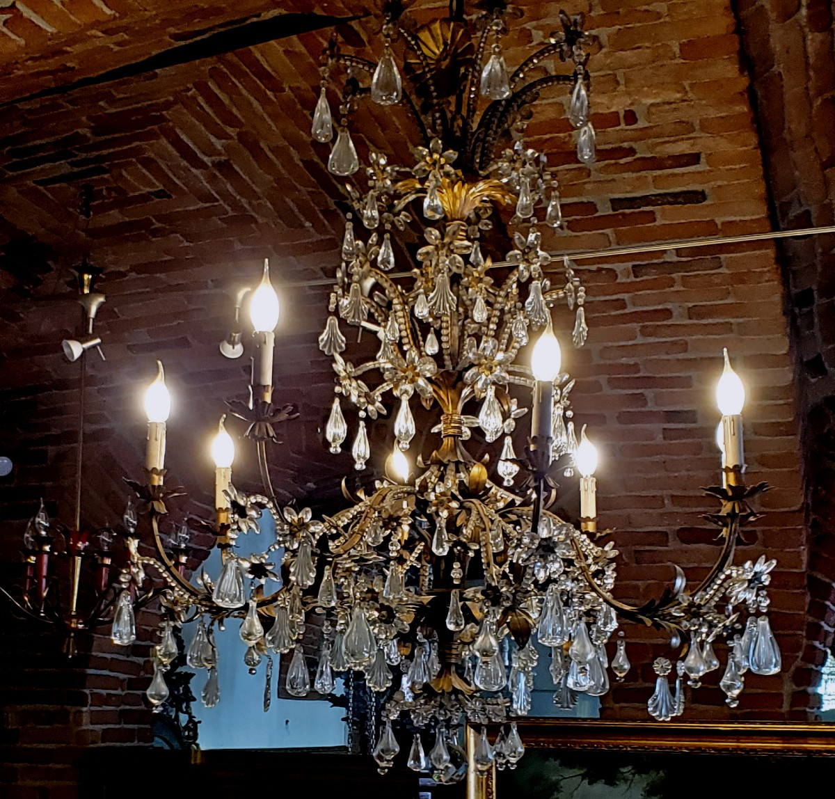  Antico Lampadario di manifattura Italiana seconda metà 1800 