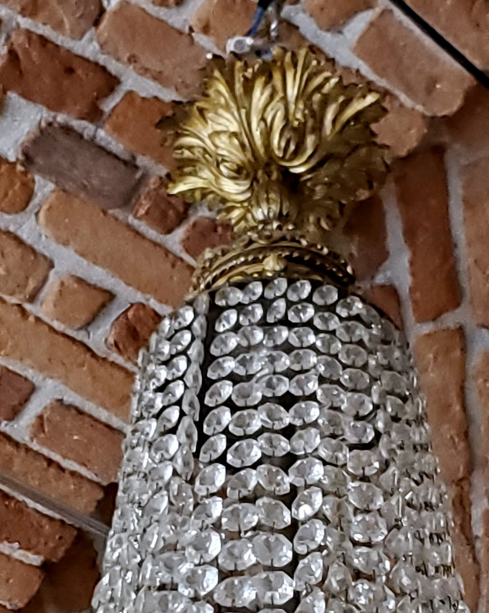Lampadario Napoleone III in bronzo dorato e cristalli hauteur  120 cm  -photo-3
