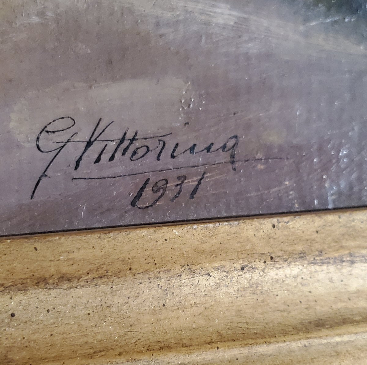 Dipinto originale a olio su cartoncino spesso  ,realizzato e firmato da G.Vittorina nel 1931.-photo-4