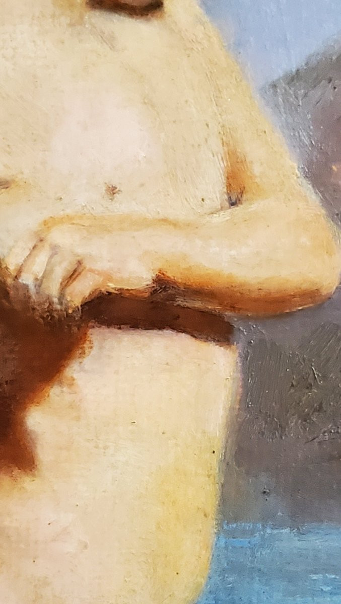 Dipinto originale a olio su cartoncino spesso  ,realizzato e firmato da G.Vittorina nel 1931.-photo-4