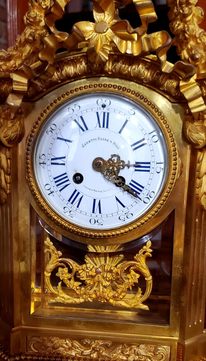 Antico Orologio con Candelieri  epoca Napoleone III -photo-4